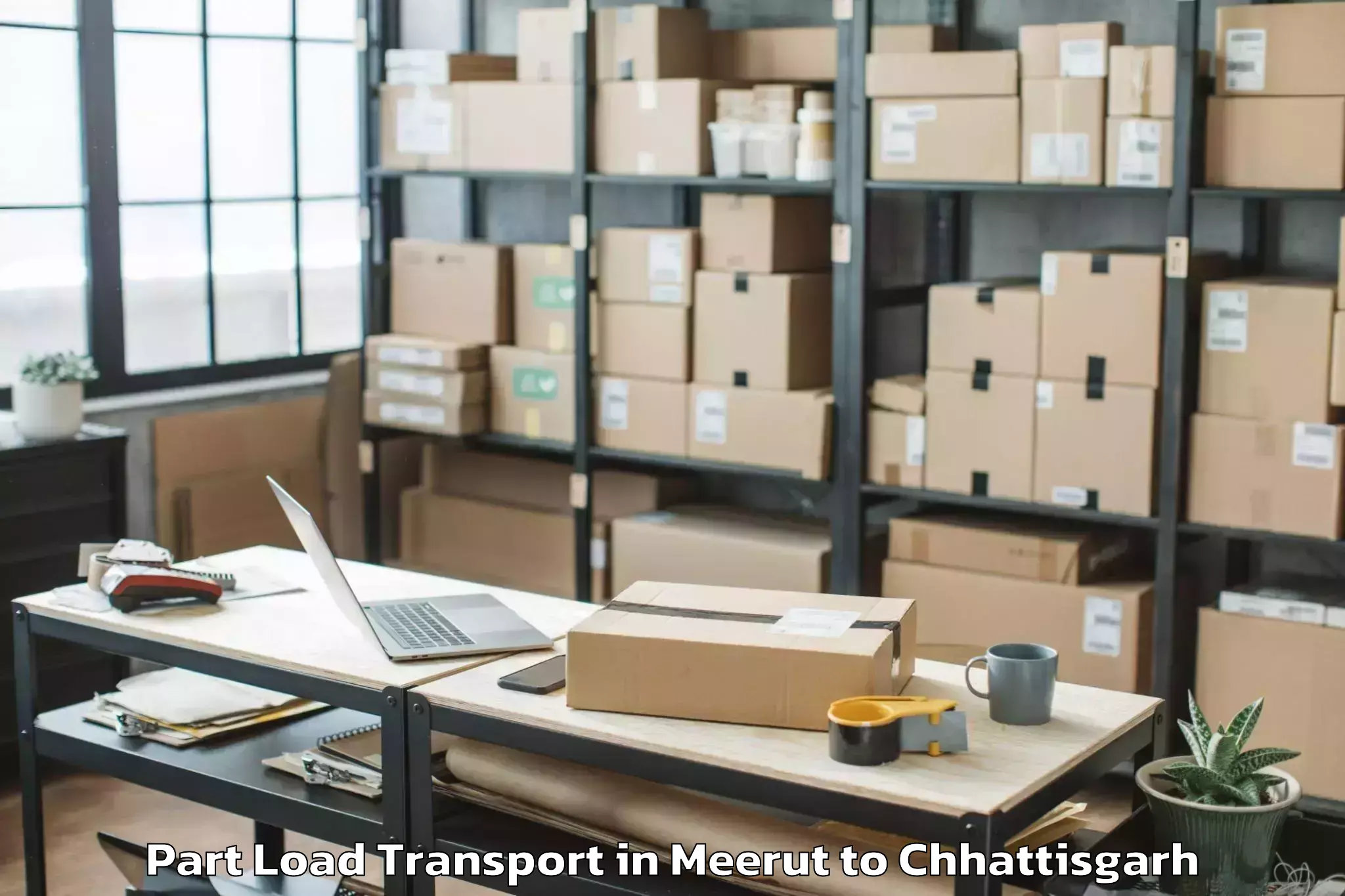 Book Meerut to Gharghoda Part Load Transport Online